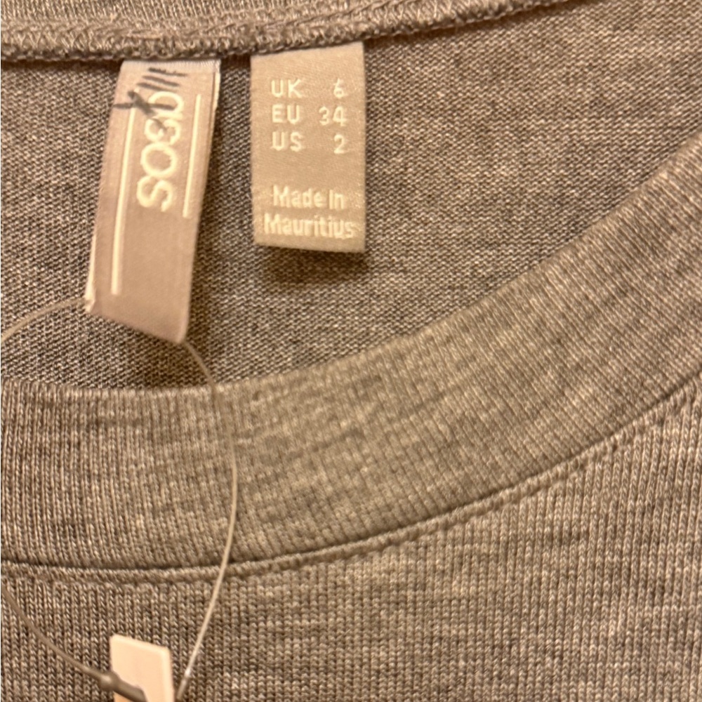 ASOS Grey Short Sleeve Tee Dress NWT - Picture 4 of 7